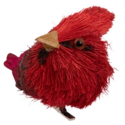 Set Of 4 Red Cardinal Clip-On Sisal Christmas Bird Ornaments, 3.5" -Best Christmas Store northlight ja01551 2 45137.1667488222