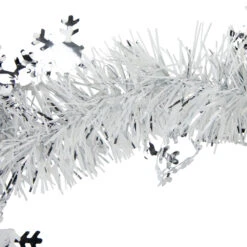 50' X 2" White And Silver Christmas Tinsel Garland With Snowflakes - Unlit -Best Christmas Store northlight k094050 3new 02365.1667534045