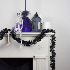 Wide Cut Black Halloween Tinsel Garland - 50 Feet, Unlit -Best Christmas Store northlight k28316 3 16619.1667622915