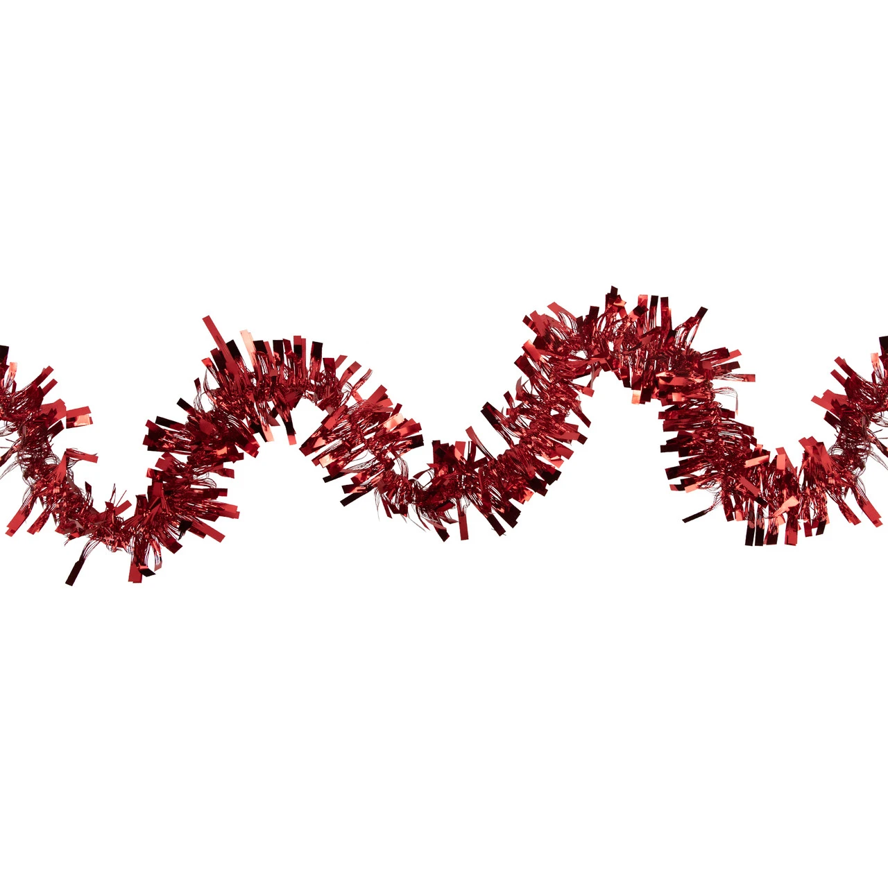 50' X 3" Red Boa Wide Cut Tinsel Christmas Garland - Unlit 1 50' X 3" Red Boa Wide Cut Tinsel Christmas Garland - Unlit