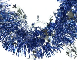 50' X 2" Royal Blue And Silver Christmas Tinsel Garland With Snowflakes - Unlit 7 50' X 2" Royal Blue And Silver Christmas Tinsel Garland With Snowflakes - Unlit -Best Christmas Store northlight k94049 4 97564.1667533312