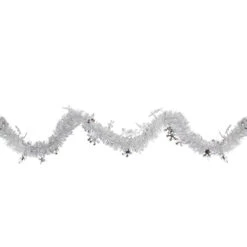 50' X 2" White And Silver Christmas Tinsel Garland With Snowflakes - Unlit -Best Christmas Store northlight k94050 1 37112.1667534045