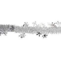 50' X 2" White And Silver Christmas Tinsel Garland With Snowflakes - Unlit -Best Christmas Store northlight k94050 2 19890.1667534044