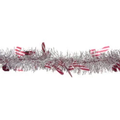 50' X 3" Silver Christmas Candy Cane Wrapped Tinsel Garland - Unlit -Best Christmas Store northlight k94057 2 60441.1667664835
