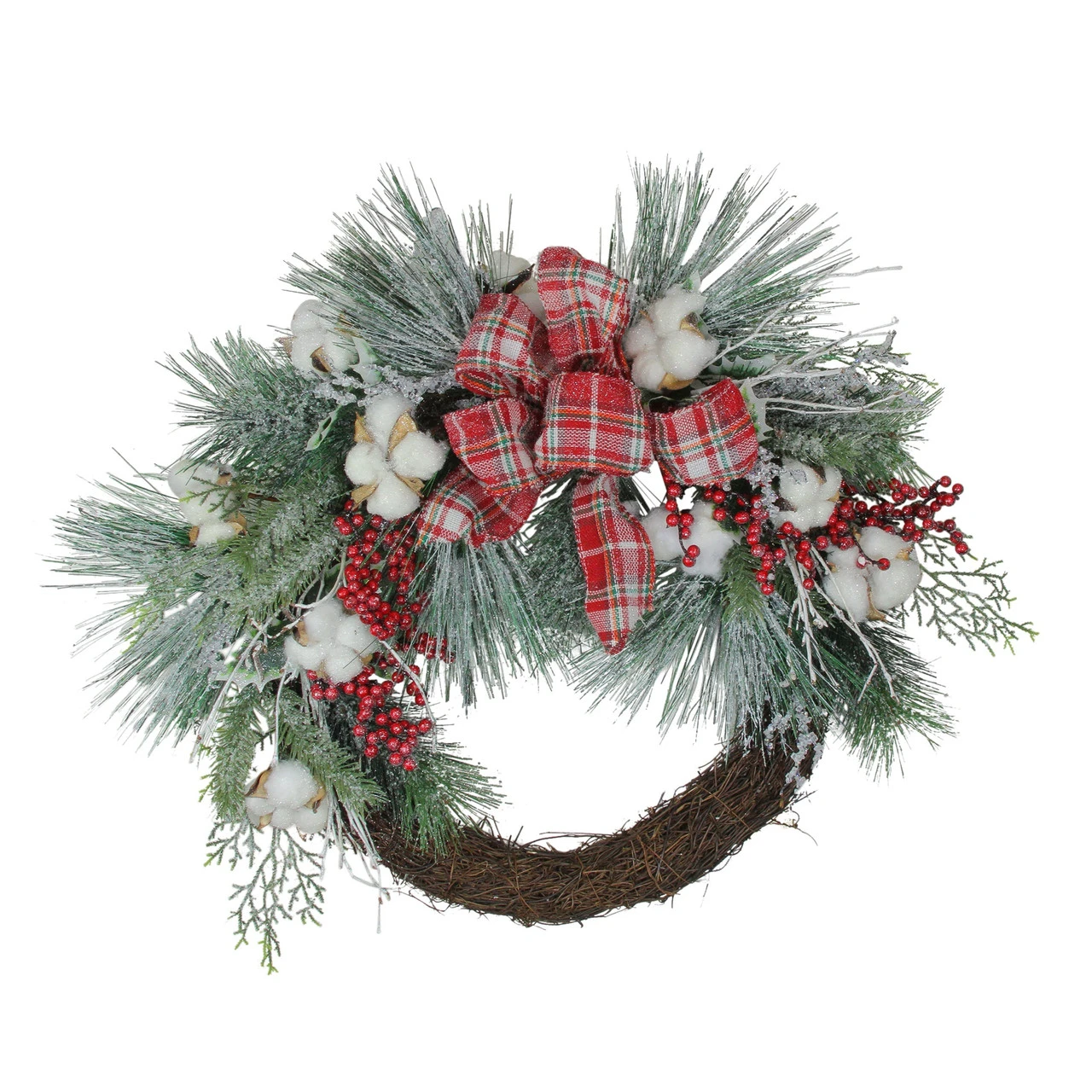 Holly Berry Red And Green Artificial Christmas Wreath - 24-Inch, Unlit 2 Holly Berry Red And Green Artificial Christmas Wreath - 24-Inch, Unlit - Image 2
