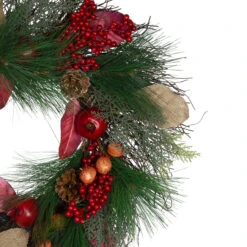 Autumn Harvest Pine, Berry And Pomegranate Wreath, 24 Inch, Unlit -Best Christmas Store northlight kji20x6888 2 updated 20257.1667662300