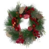 Autumn Harvest Pine, Berry And Pomegranate Wreath, 24 Inch, Unlit