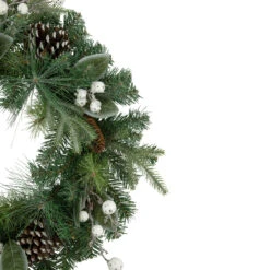 Frosted White Berry And Mixed Pine Artificial Christmas Wreath, 24-Inch, Unlit -Best Christmas Store northlight kji28173 2 updated2022 23491.1667529982