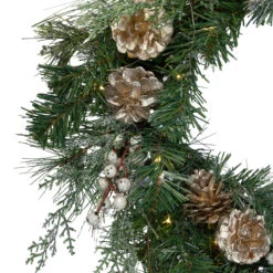 Pre-Lit Champagne Gold Pine Cone And Berry Mixed Pine Wreath - 22-Inch, Clear Lights 5 Pre-Lit Champagne Gold Pine Cone And Berry Mixed Pine Wreath - 22-Inch, Clear Lights -Best Christmas Store northlight kji28175 1 04554.1667623789