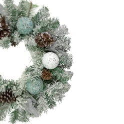 Flocked Pine With Blue And Silver Ornaments Artificial Christmas Wreath, 24-Inch, Unlit 5 Flocked Pine With Blue And Silver Ornaments Artificial Christmas Wreath, 24-Inch, Unlit -Best Christmas Store northlight kji85813 2 updated2022 62195.1667659838