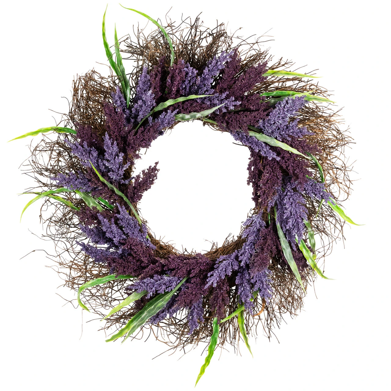 Lavender Spiral Vine Wreath, 22-Inch, Unlit 1 Lavender Spiral Vine Wreath, 22-Inch, Unlit