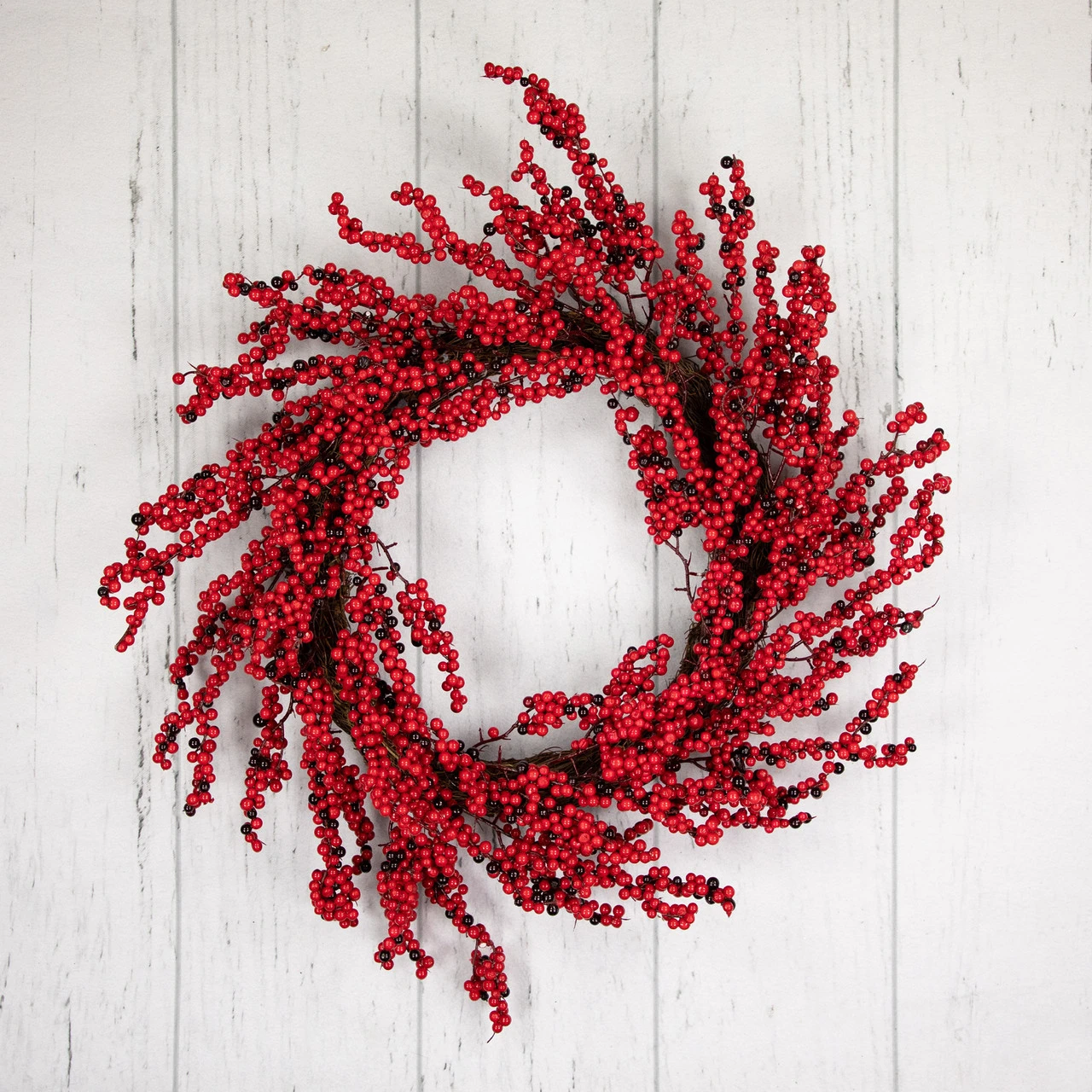 Red And Burgundy Berry Artificial Christmas Wreath, 22-Inch Unlit 2 Red And Burgundy Berry Artificial Christmas Wreath, 22-Inch Unlit - Image 2