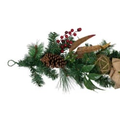 6' X 10" Burlap Poinsettia, Moss Ball, Mixed Pine And Berries Christmas Garland - Unlit -Best Christmas Store northlight kjix6180gl 3 10888.1667656763