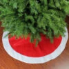 48" Red And White Traditional Christmas Tree Skirt