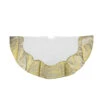 48" White And Gold Two Toned Flourish Christmas Tree Skirt
