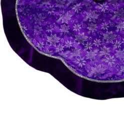 48" Purple And Silver Glittered Floral Christmas Tree Skirt -Best Christmas Store northlight l34936 3 62386.1667657619