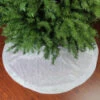 48" White Iridescent Glitter Snowflake Christmas Tree Skirt