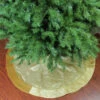 48" Gold Glittered Star Christmas Round Tree Skirt