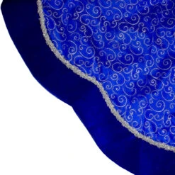 48" Royal Blue And Silver Swirl Christmas Tree Skirt With Scalloped Trim -Best Christmas Store northlight l85480 3 45761.1667662606
