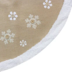 48-Inch Beige And White Snowflake Embroidered Christmas Tree Skirt -Best Christmas Store northlight l88017 2 sample 34742.1669835873