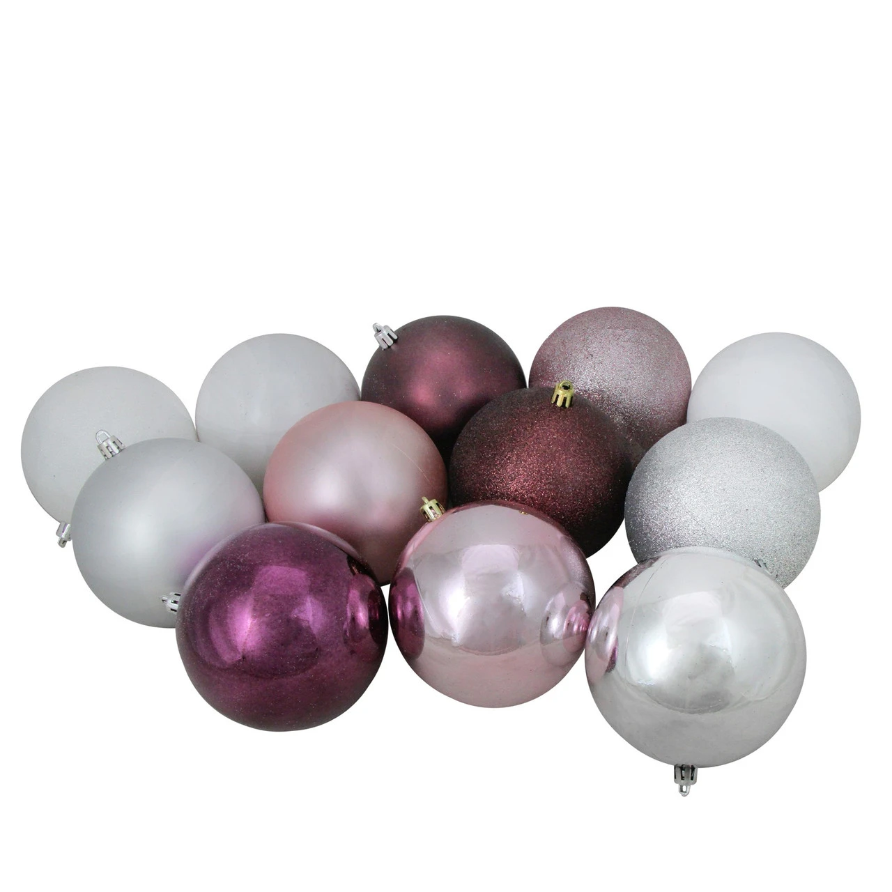 32ct Pink And Silver Shatterproof 3-Finish Christmas Ball Ornaments 3.25" (80mm) 2 32ct Pink And Silver Shatterproof 3-Finish Christmas Ball Ornaments 3.25" (80mm) - Image 2