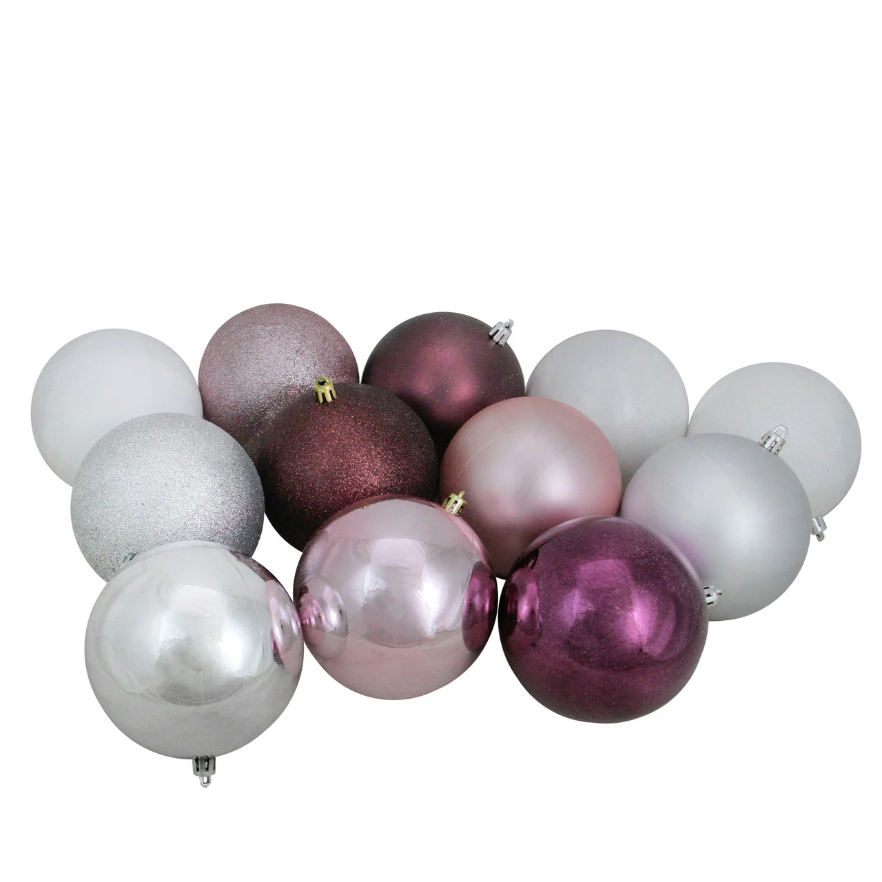32ct Pink And Silver Shatterproof 3-Finish Christmas Ball Ornaments 3.25" (80mm) 1 32ct Pink And Silver Shatterproof 3-Finish Christmas Ball Ornaments 3.25" (80mm)