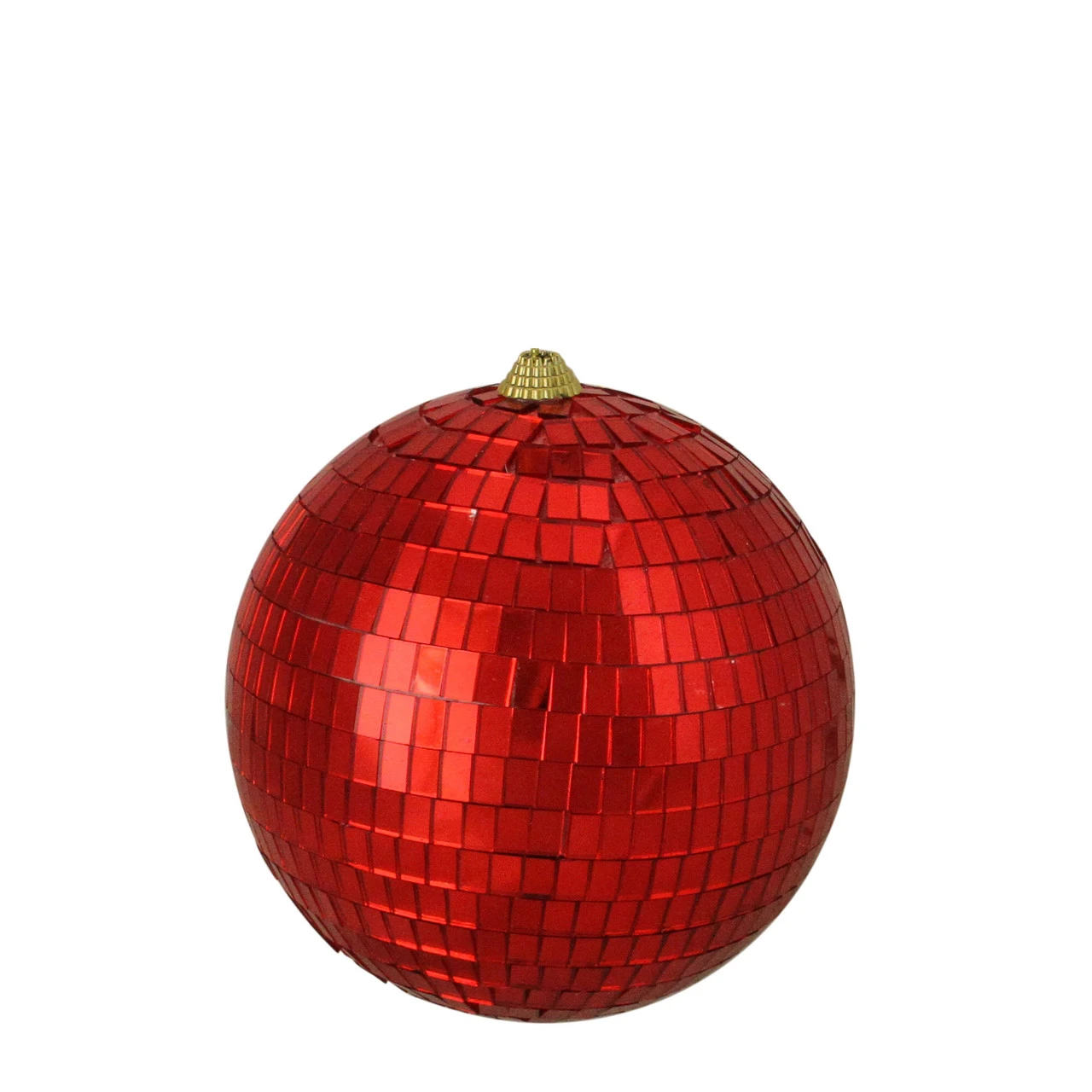 Red Mirrored Disco Christmas Ball Ornament 5.5" (140mm) 2 Red Mirrored Disco Christmas Ball Ornament 5.5" (140mm) - Image 2