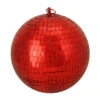 Shiny Red Hot Mirrored Disco Glass Christmas Ball Ornament 8" (200mm)