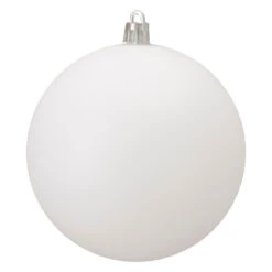12ct Winter White Shatterproof Matte Christmas Ball Ornaments 4" (100mm) -Best Christmas Store northlight lj34801 updated 78068.1667655530