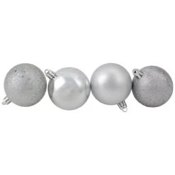 24ct Silver 4-Finish Shatterproof Christmas Ball Ornaments 2.5" (60mm) -Best Christmas Store northlight lj34921 2updated 87424.1667489751