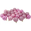 24ct Bubblegum Pink Shatterproof 4-Finish Christmas Ball Ornaments 2.5" (60mm)