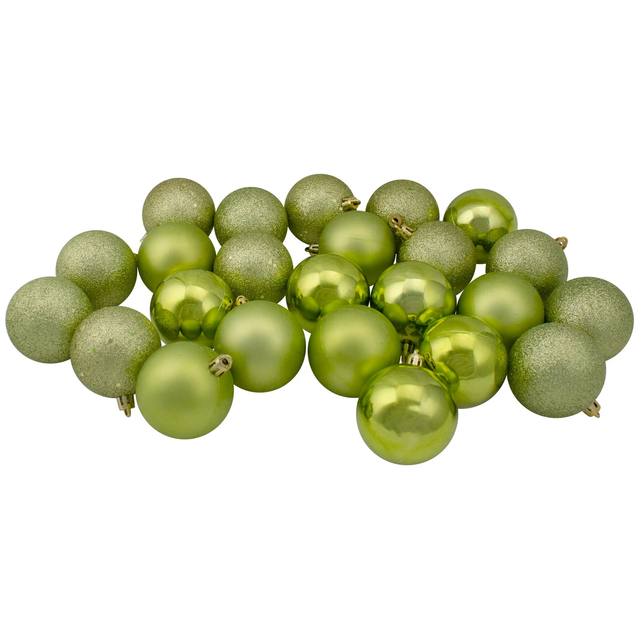 60ct Kiwi Green Shatterproof 4-Finish Christmas Ball Ornaments 2.5" (60mm) 1 60ct Kiwi Green Shatterproof 4-Finish Christmas Ball Ornaments 2.5" (60mm)