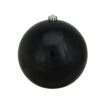 Shiny Jet Black Shatterproof Christmas Ball Ornament 8" (200mm)