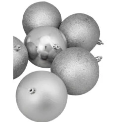 12ct Shatterproof 4-Finish Silver Splendor Christmas Ball Ornaments 4" (100mm) 6 12ct Shatterproof 4-Finish Silver Splendor Christmas Ball Ornaments 4" (100mm) -Best Christmas Store northlight lj35164 03 91893.1667488433