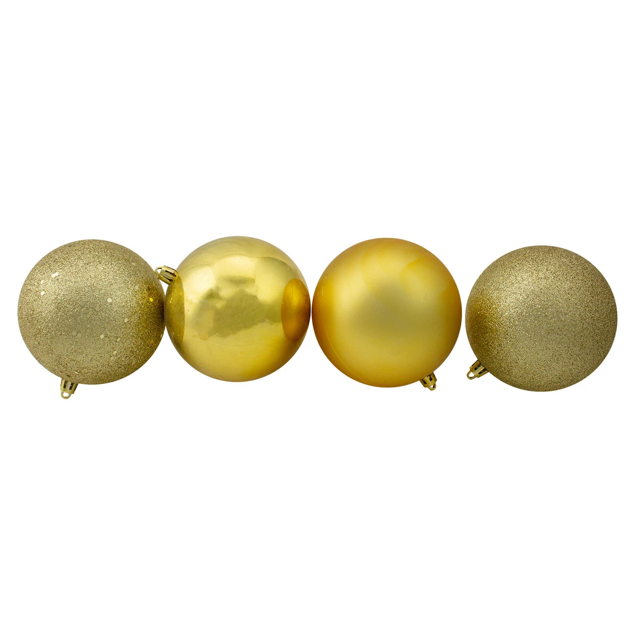 12ct Gold Shatterproof 4-Finish Christmas Ball Ornaments 4" (100mm) 3 12ct Gold Shatterproof 4-Finish Christmas Ball Ornaments 4" (100mm) - Image 3