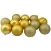 12ct Gold Shatterproof 4-Finish Christmas Ball Ornaments 4" (100mm)