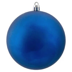 12ct Lavish Blue Shatterproof Matte Christmas Ball Ornaments 4" (100mm) -Best Christmas Store northlight lj35184 2 05945.1667655531
