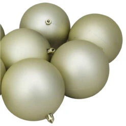Set Of 12 Champagne Gold Shatterproof Matte Christmas Ball Ornaments 4" -Best Christmas Store northlight lj35229 03 80256.1667491215