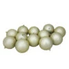Set Of 12 Champagne Gold Shatterproof Matte Christmas Ball Ornaments 4"
