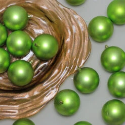 32ct Matte Kiwi Green Shatterproof Christmas Ball Ornaments 3.25" (80mm) -Best Christmas Store northlight lj35302 3 26859.1667488377