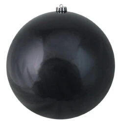 Shiny Jet Black Shatterproof Christmas Ball Ornament 10" (250mm)