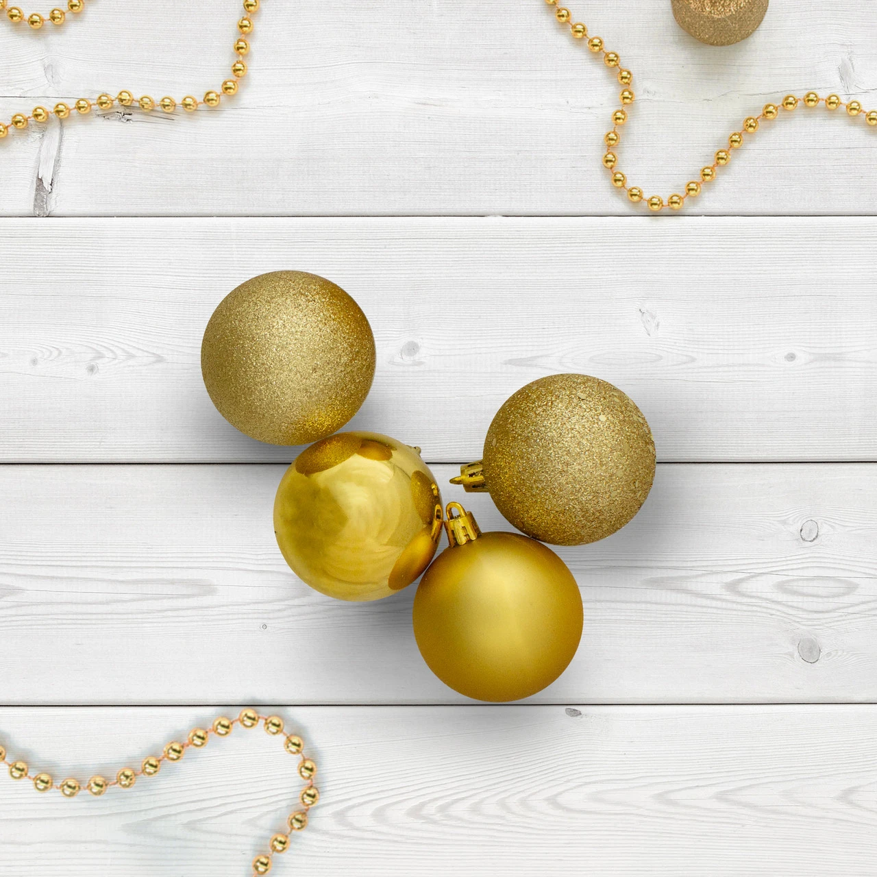 12ct Gold Shatterproof 4-Finish Christmas Ball Ornaments 4" (100mm) 2 12ct Gold Shatterproof 4-Finish Christmas Ball Ornaments 4" (100mm) - Image 2