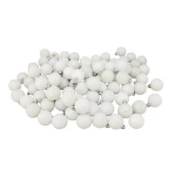 96ct White Shatterproof 4-Finish Christmas Ball Ornaments 1.5" (40mm)