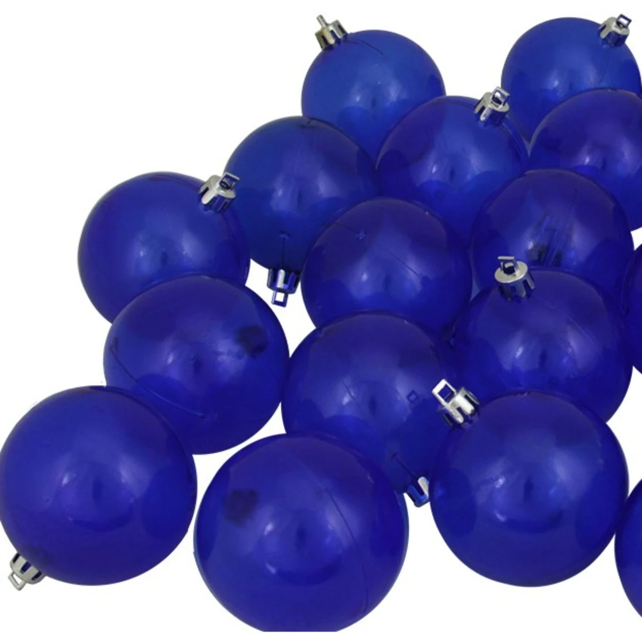 32ct Blue Shatterproof Transparent Christmas Ball Ornaments 3.25" (80mm) 2 32ct Blue Shatterproof Transparent Christmas Ball Ornaments 3.25" (80mm) - Image 2