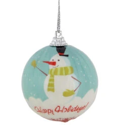 14-Piece Snowmen 'Happy Holidays' Decoupage Christmas Ball Ornament Set, 2.25"(60mm) -Best Christmas Store northlight lj92500 3 98030.1667512926