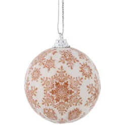 14-Piece Brown Snowflake Decoupage Christmas Ball Ornament Set, 2.25" (60mm) -Best Christmas Store northlight lj92503 3 26733.1667642720