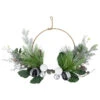 Black And White Plaid Winter Greenery Artificial Christmas Wreath, 18-Inch, Unlit