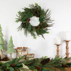 Mixed Foliage With Berries Artificial Christmas Wreath, 20-Inch, Unlit -Best Christmas Store northlight ll94318 styled 40093.1686339710