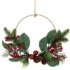 Red And Green Foliage, Pinecones And Berries Artificial Christmas, 17-Inch, Unlit