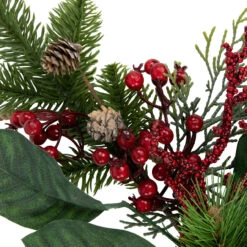 Red And Green Foliage, Pinecones And Berries Artificial Christmas, 17-Inch, Unlit -Best Christmas Store northlight ll94320 3 26054.1680184578